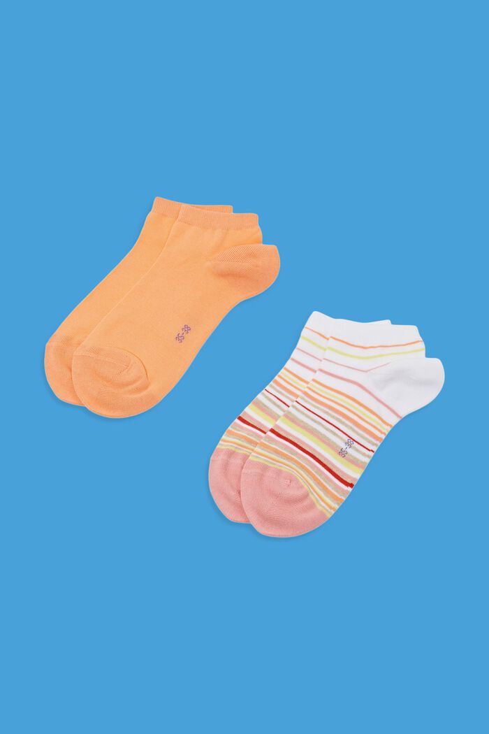 Set van 2 paar sokken van organic cotton, ORANGE/WHITE, detail image number 0