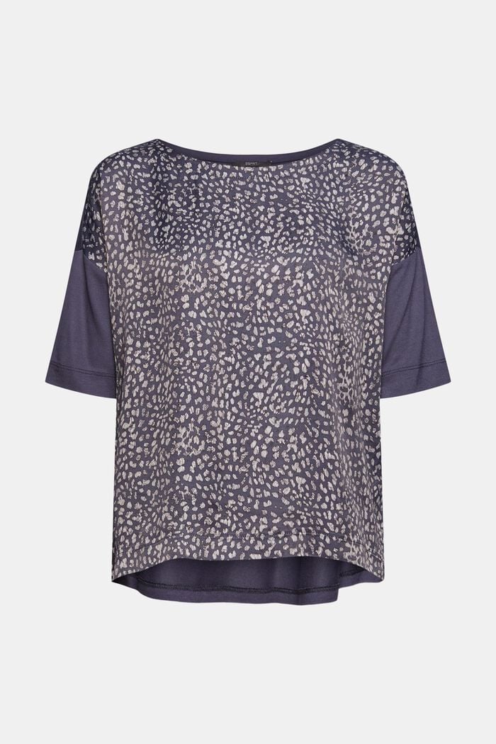 T-shirt à motif léopard, LENZING™ ECOVERO™, DARK BLUE, detail image number 7