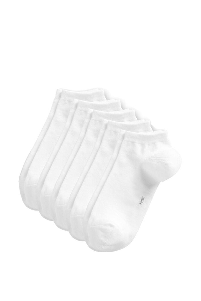 5 paires de socquettes basses en coton mélangé, WHITE, detail image number 0