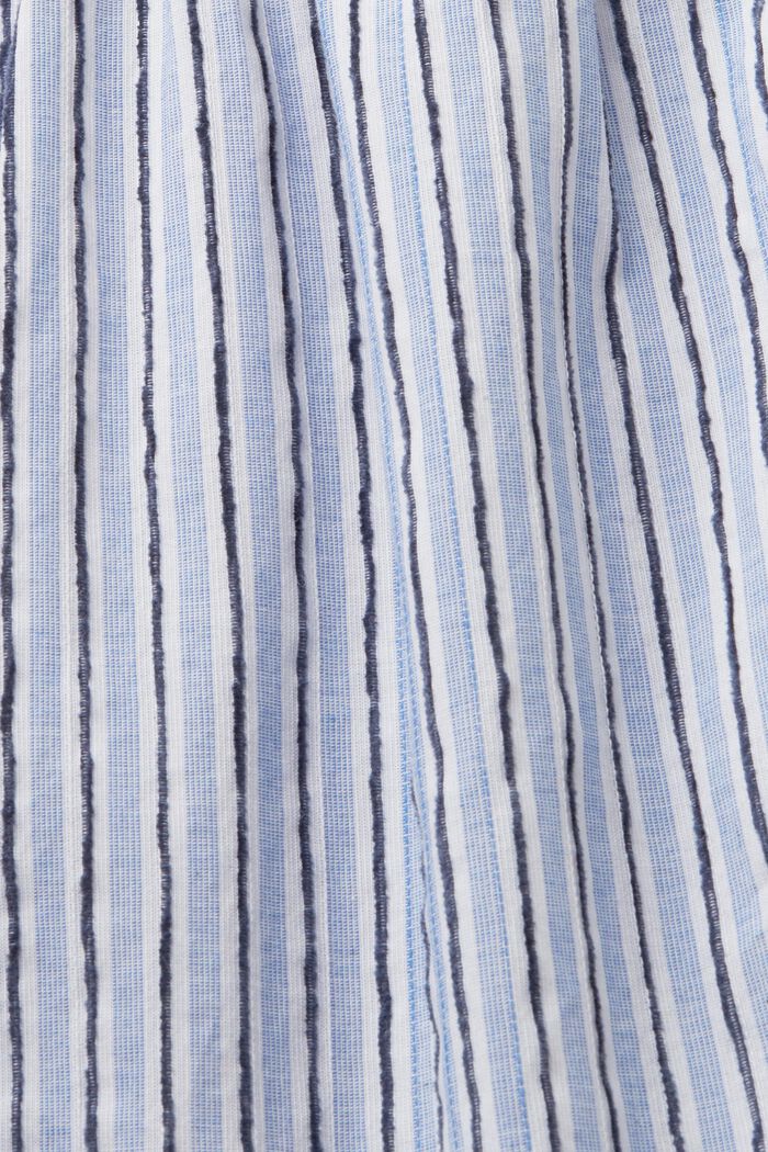 Gestreepte blouse met korte mouwen, 100% katoen, BRIGHT BLUE, detail image number 4