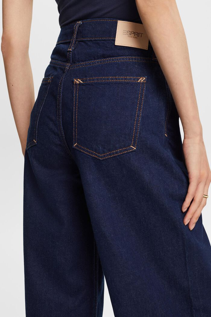 Retro jeans met wijde pijpen, 100% katoen, BLUE RINSE, detail image number 4
