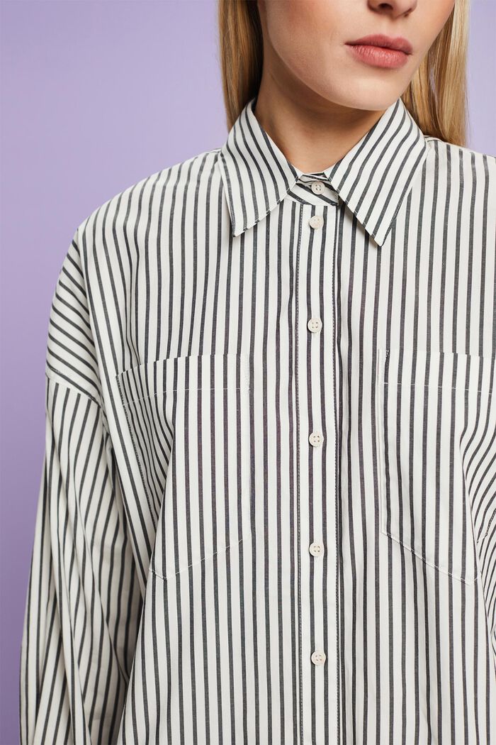 Gestreept overhemd met buttondownkraag, BLACK, detail image number 3