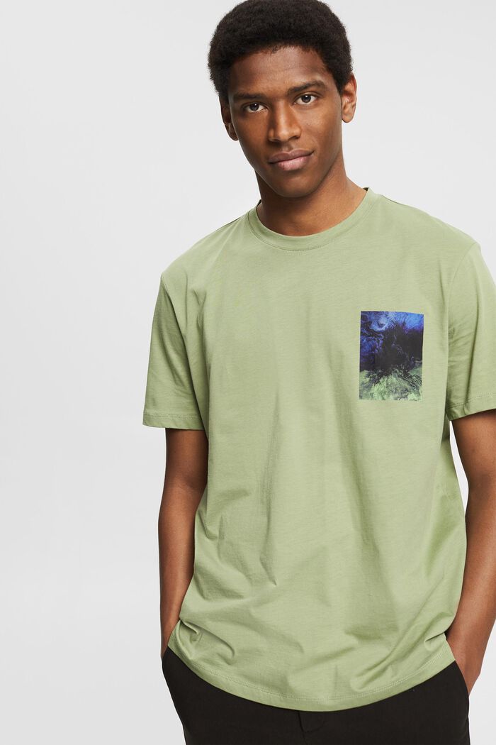 Jersey T-shirt met print, 100% biologisch katoen