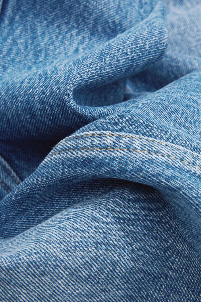 Jeans met rechte pijpen, organic cotton, BLUE MEDIUM WASHED, detail image number 6
