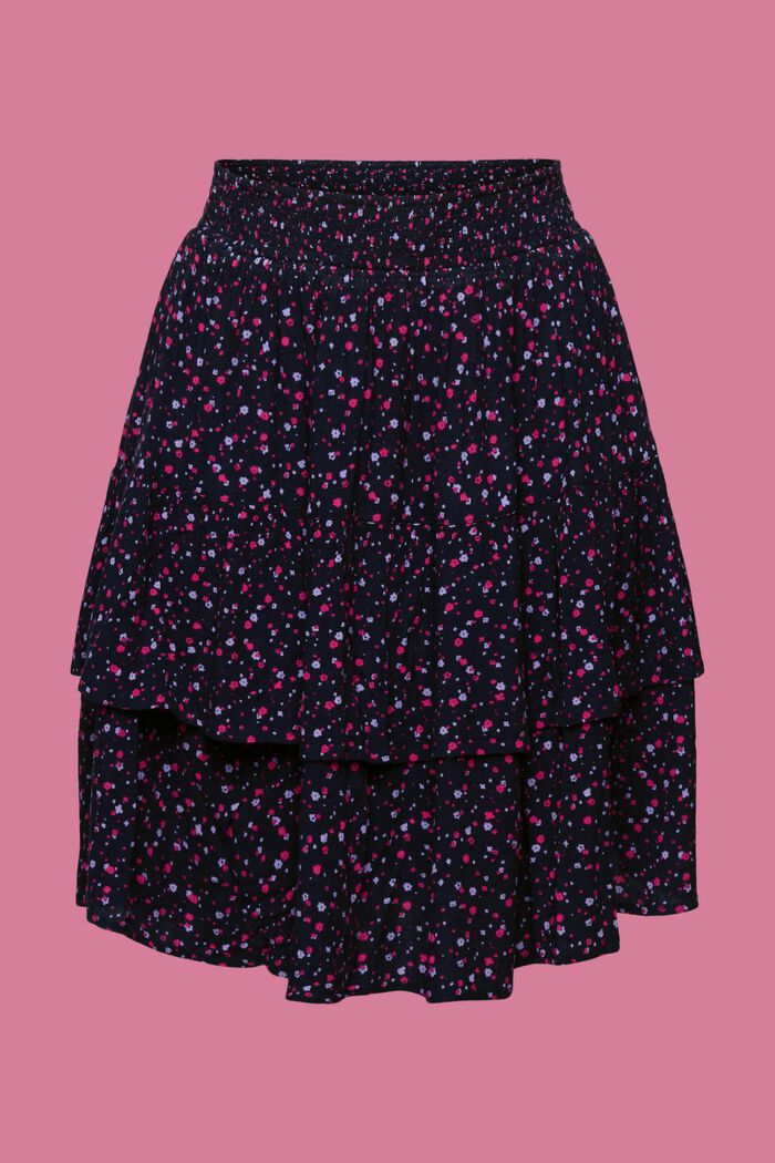 Mini-jupe texturée à fleurs, NAVY, detail image number 5
