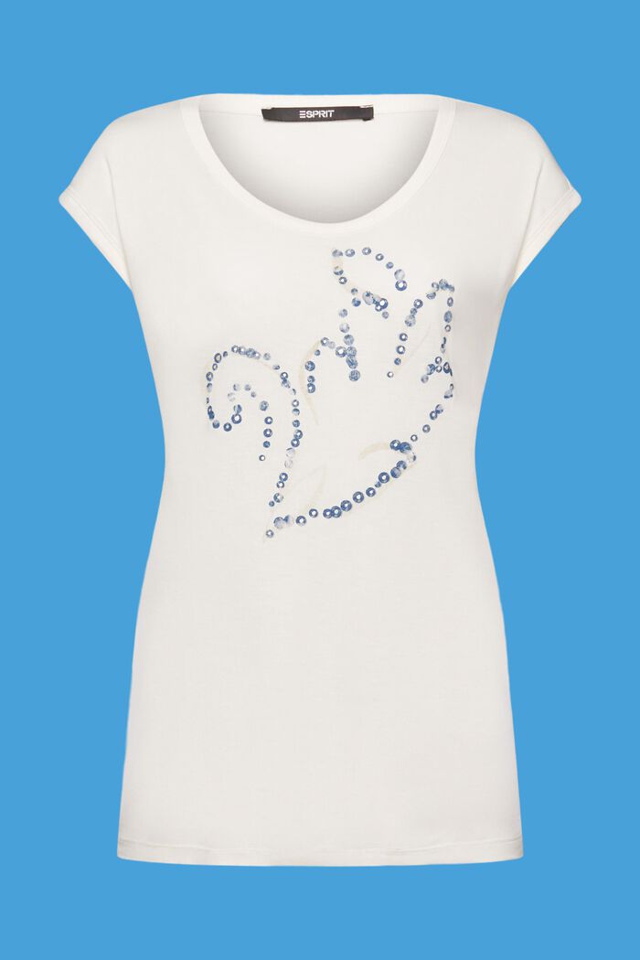 T-shirt orné de sequins, LENZING™ ECOVERO™, ICE, detail image number 6