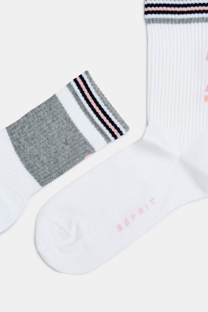 Set van 2 paar sokken met ribboordjes, WHITE, detail image number 1