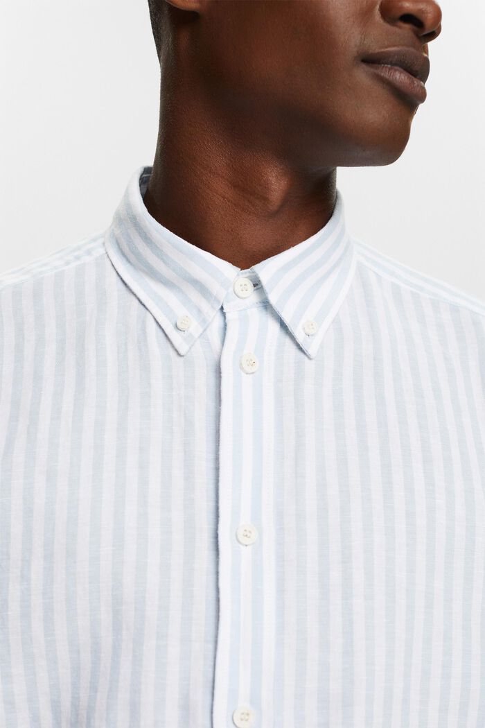 Gestreept shirt van katoen-popeline, LIGHT BLUE, detail image number 3