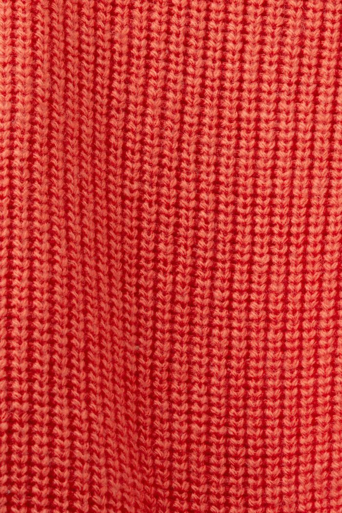 Cardigan en maille torsadée de laine mélangée, CORAL RED, detail image number 5