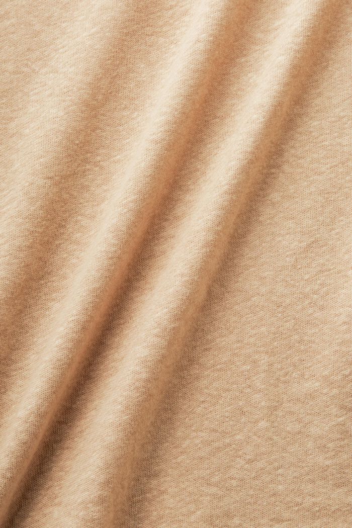 T-shirt en mélange de coton et de lin, BEIGE, detail image number 4