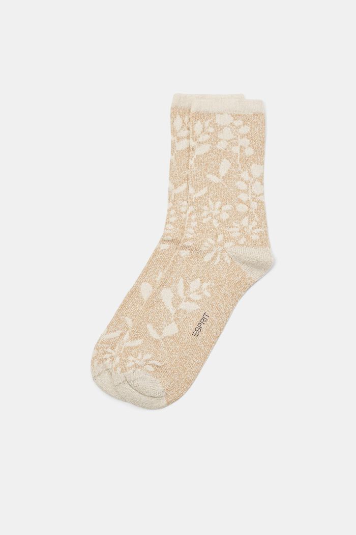 Gebloemde badstof sokken, biologisch katoen