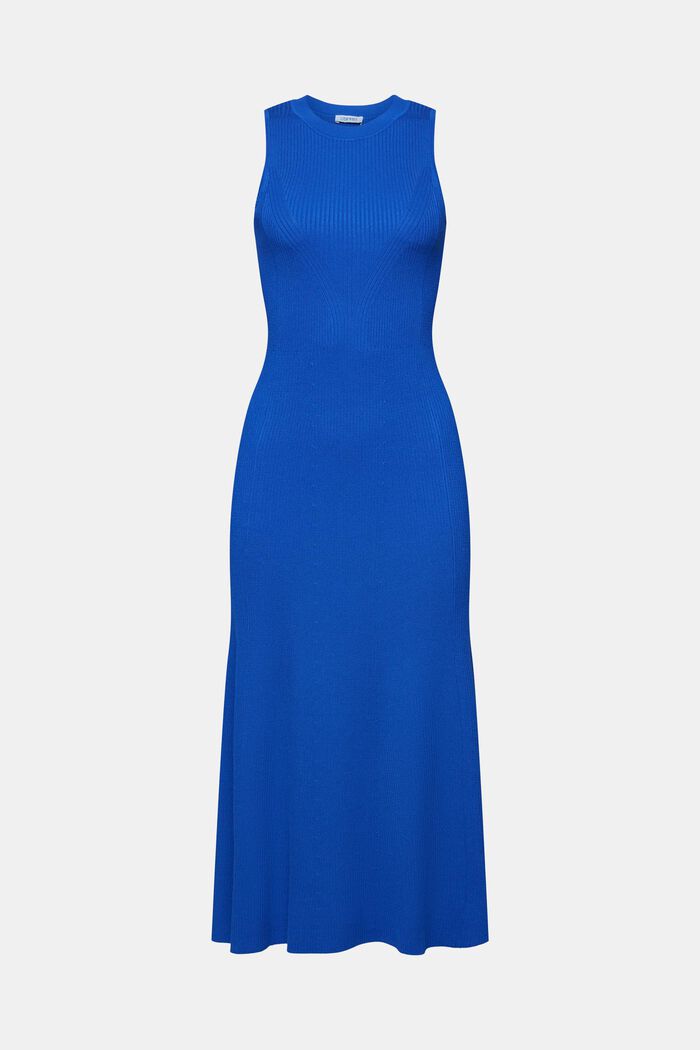 Mouwloze geribde midi-jurk, BRIGHT BLUE, detail image number 6