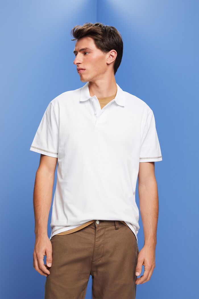 Polo en jersey, 100 % coton, WHITE, detail image number 0