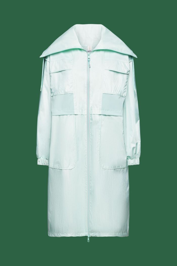 Waterafstotende ripstop jas met opstaande kraag, LIGHT AQUA GREEN, detail image number 6