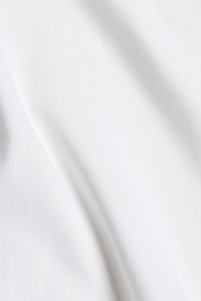 T-shirt à manches longues et col droit, 100 % coton biologique, WHITE, detail image number 4