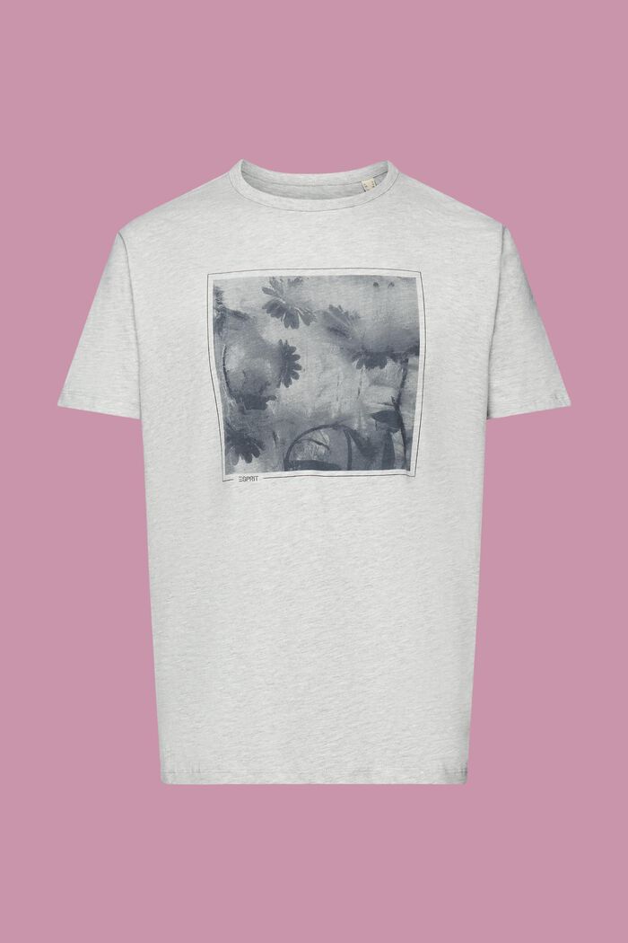 T-shirt van een katoenmix met viscose en print, LIGHT GREY, detail image number 6