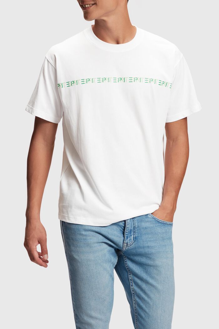 T-shirt met logo en ronde hals Yagi Archive, WHITE, detail image number 0
