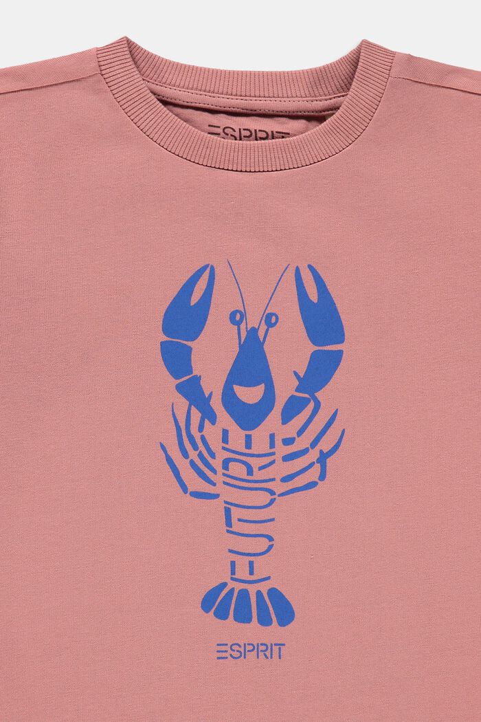 T-shirt met kreeftprint, 100% katoen, OLD PINK, detail image number 2