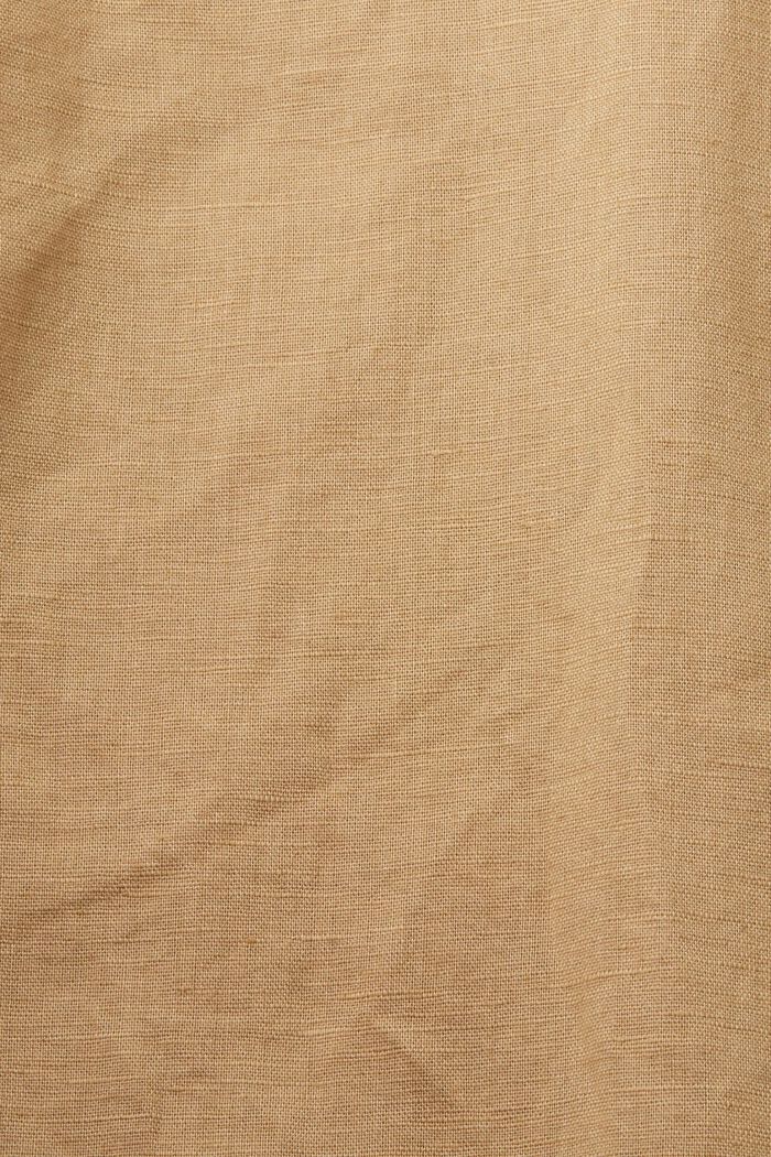 T-shirt à manches courtes en mélange de lin et de coton, BEIGE, detail image number 5