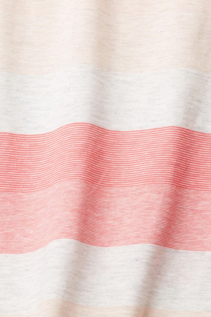 T-shirt à rayures en coton stretch, CORAL RED, detail image number 4
