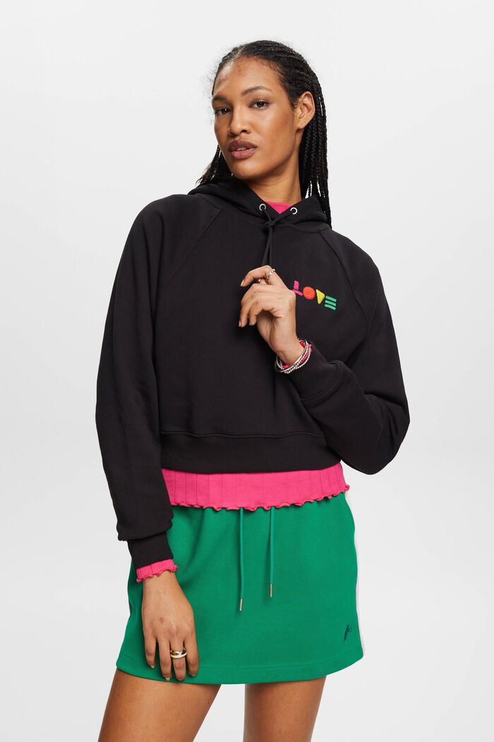 Sweatshirt met capuchon, BLACK, detail image number 0