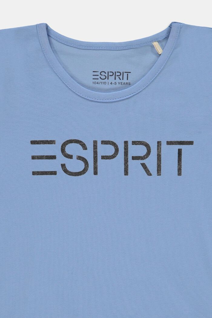 T-shirt van katoen met metallic logo, BRIGHT BLUE, detail image number 2