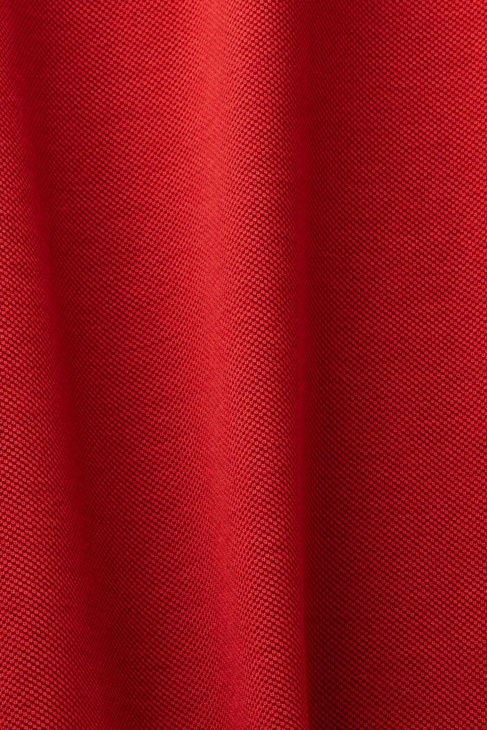 Polo en maille piquée de coton Pima, DARK RED, detail image number 5