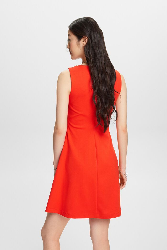 Mouwloze punto mini-jurk, RED, detail image number 3