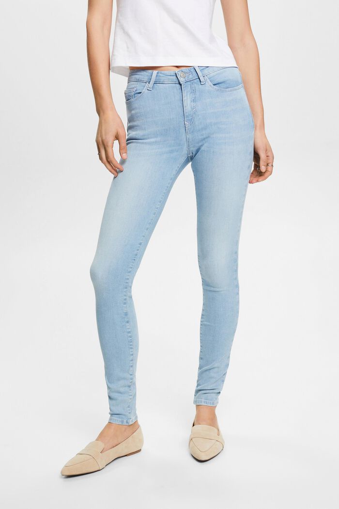Skinny jeans van duurzaam katoen, BLUE BLEACHED, detail image number 0