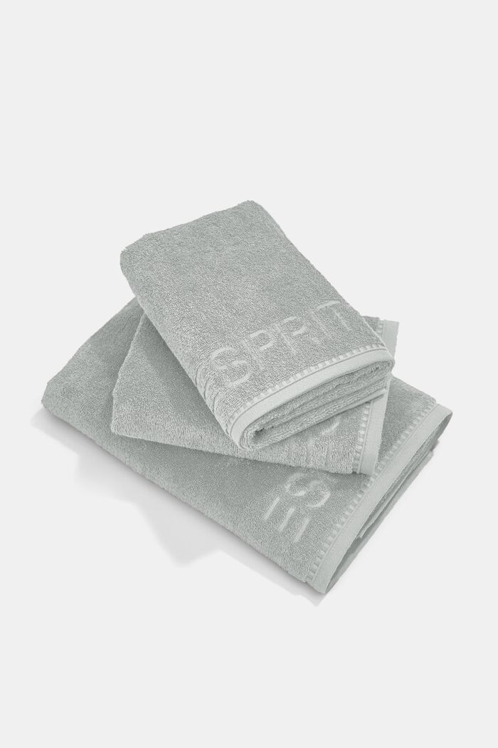 Met TENCEL™: set van drie badstof handdoeken, STONE, detail image number 0