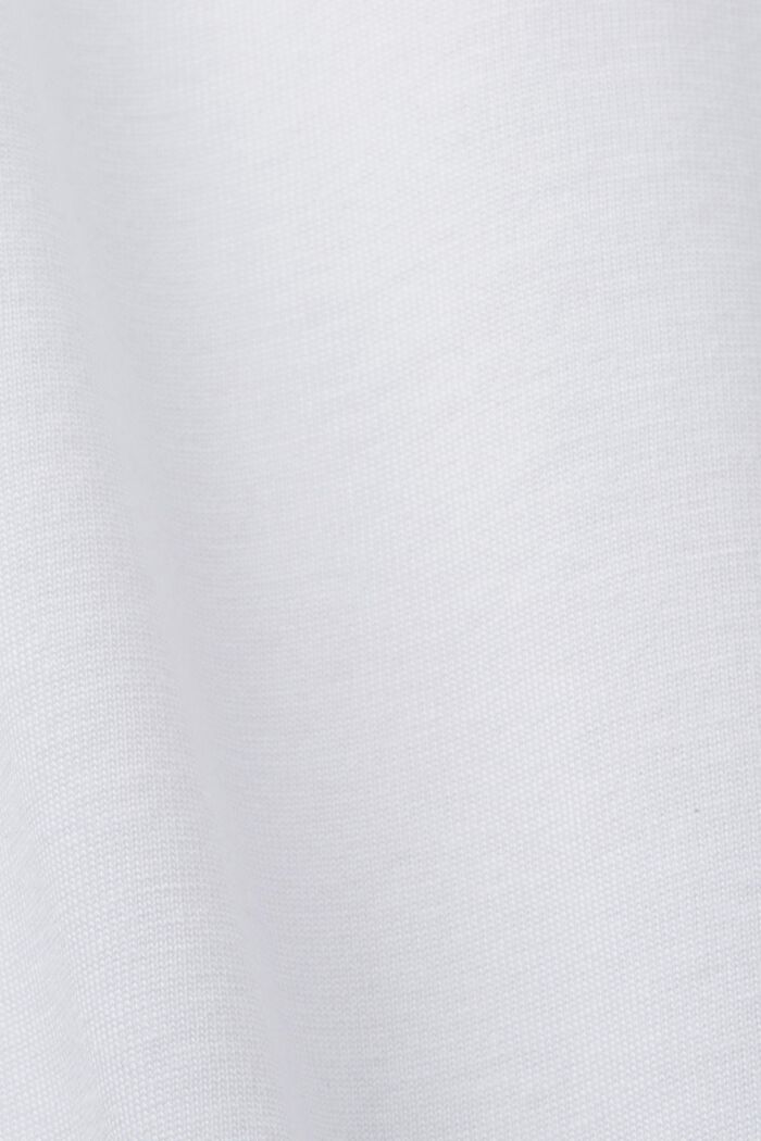 CURVY T-shirt met kleine print, 100% katoen, WHITE, detail image number 5