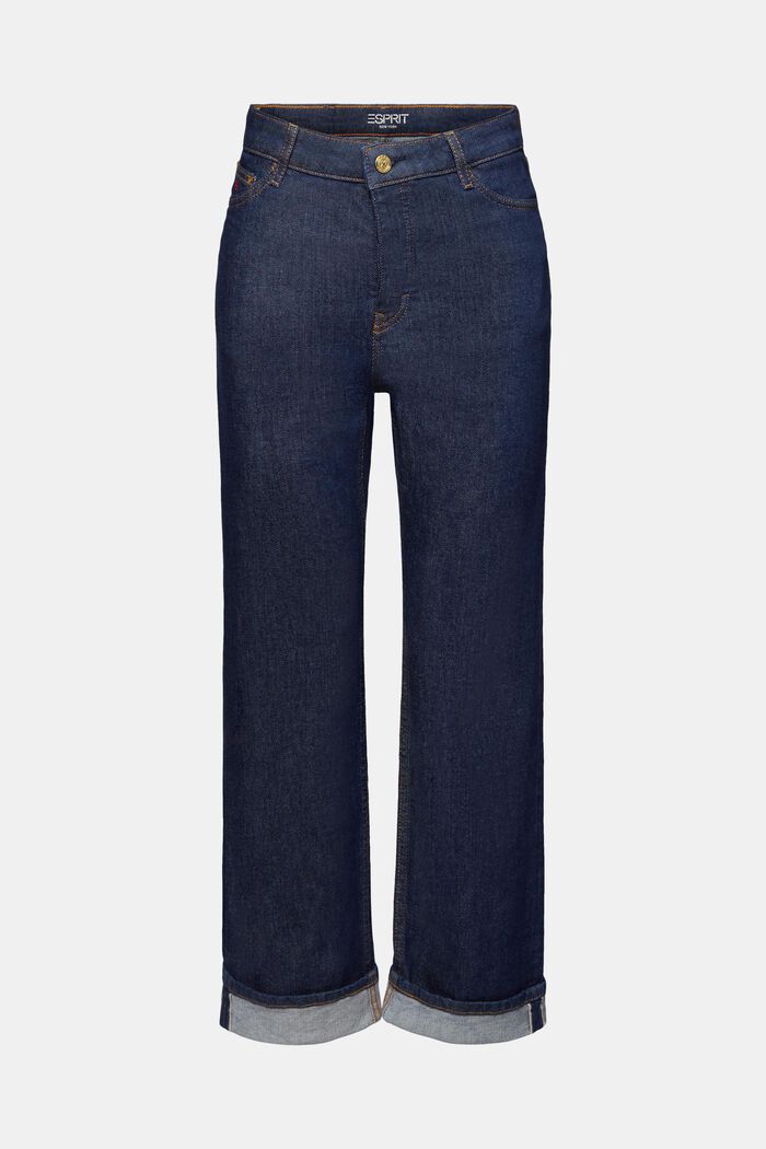Premium jeans met rechte pijpen en hoge taille, BLUE RINSE, detail image number 7