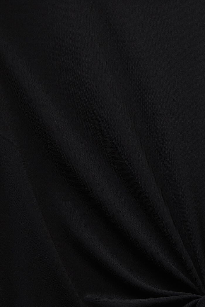 Geknoopte midi-jurk van crêpe, BLACK, detail image number 5