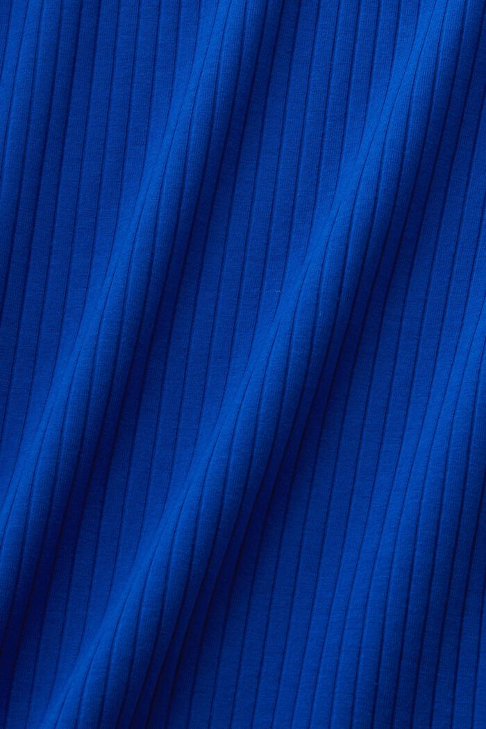 Robe longueur midi côtelée à épaules dénudées, BRIGHT BLUE, detail image number 5