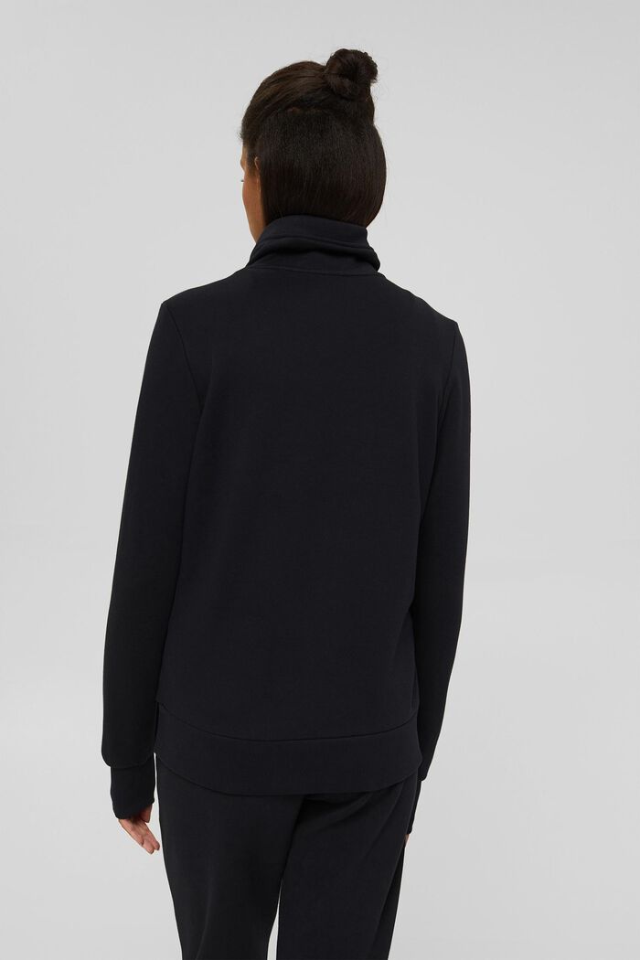 Sweat-shirt zippé, coton mélangé, BLACK, detail image number 3