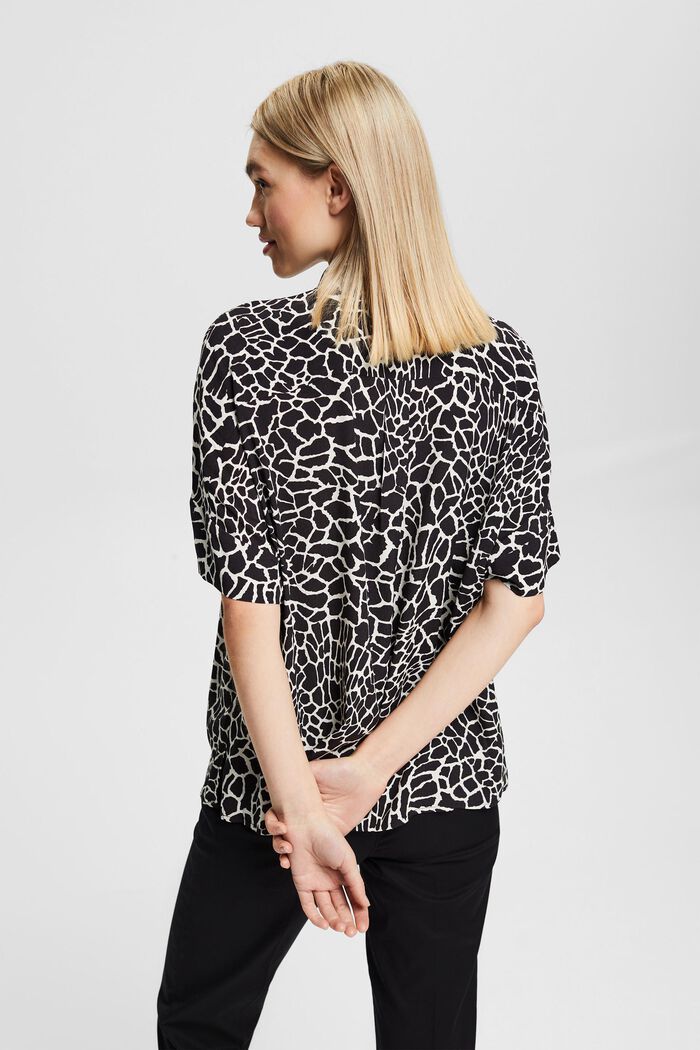 Oversized blouse met LENZING™ ECOVERO™, BLACK, detail image number 3