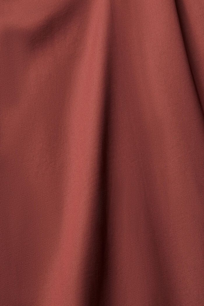 Robe en satin à col froncé, LENZING™ ECOVERO™, BORDEAUX RED, detail image number 5