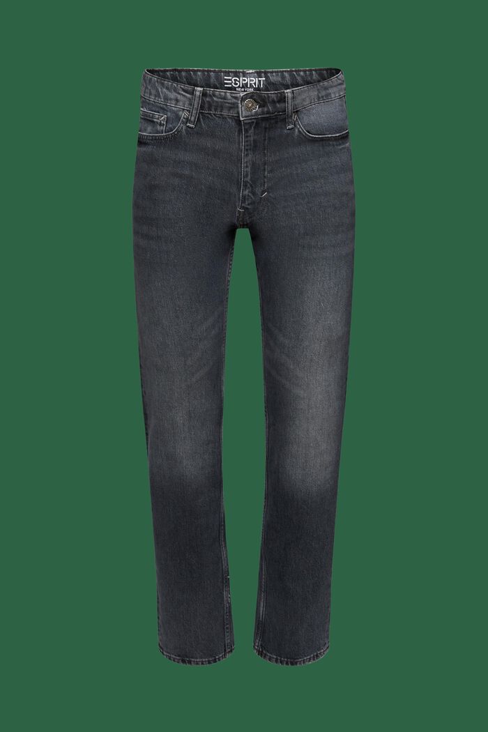 Retro rechte jeans met middelhoge taille, BLACK MEDIUM WASHED, detail image number 7
