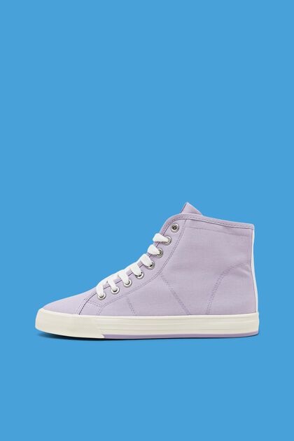 Sneakers montantes en toile, LILAC, overview