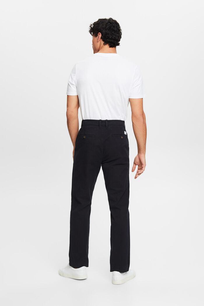 Pantalon chino droit en twill de coton, BLACK, detail image number 2