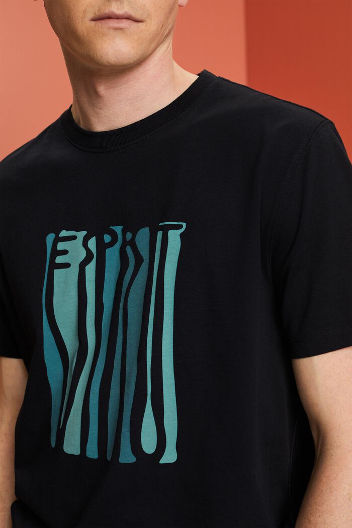Jersey T-shirt met print, 100% katoen, BLACK, detail image number 2