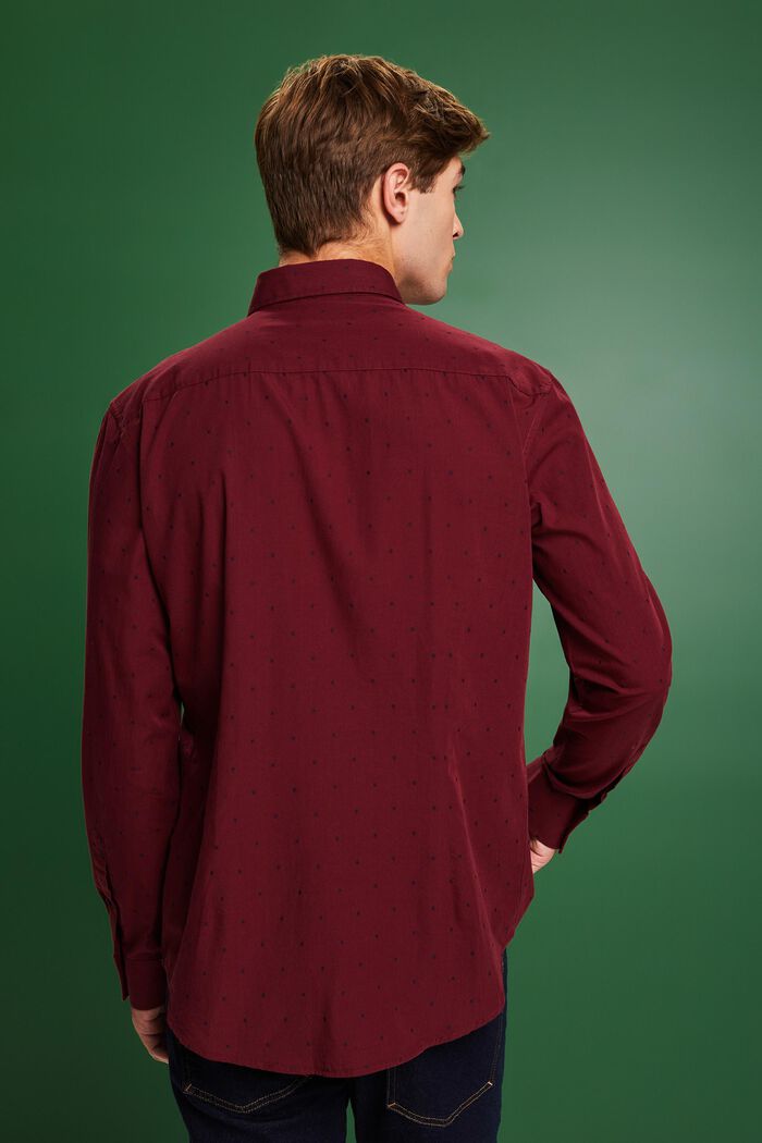 Katoenen slim fit-overhemd met borduursel, GARNET RED, detail image number 2