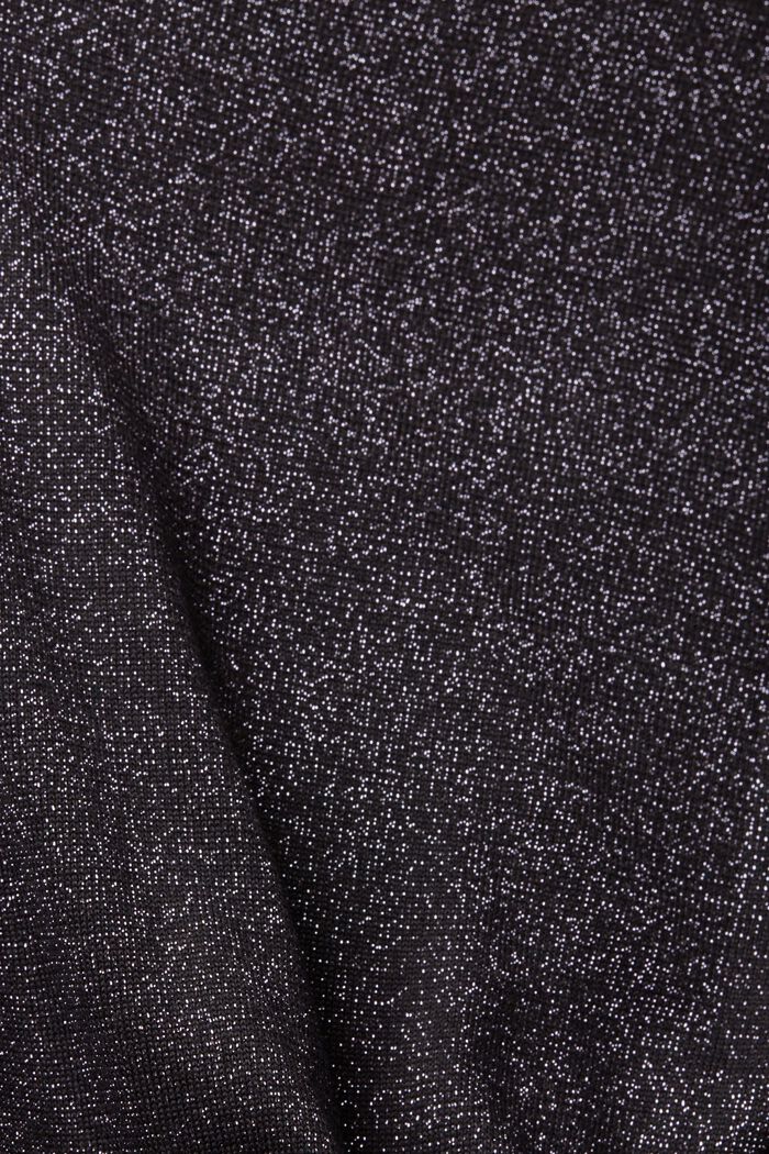 Cardigan de coupe courte à encolure en V et effet scintillant, BLACK, detail image number 5