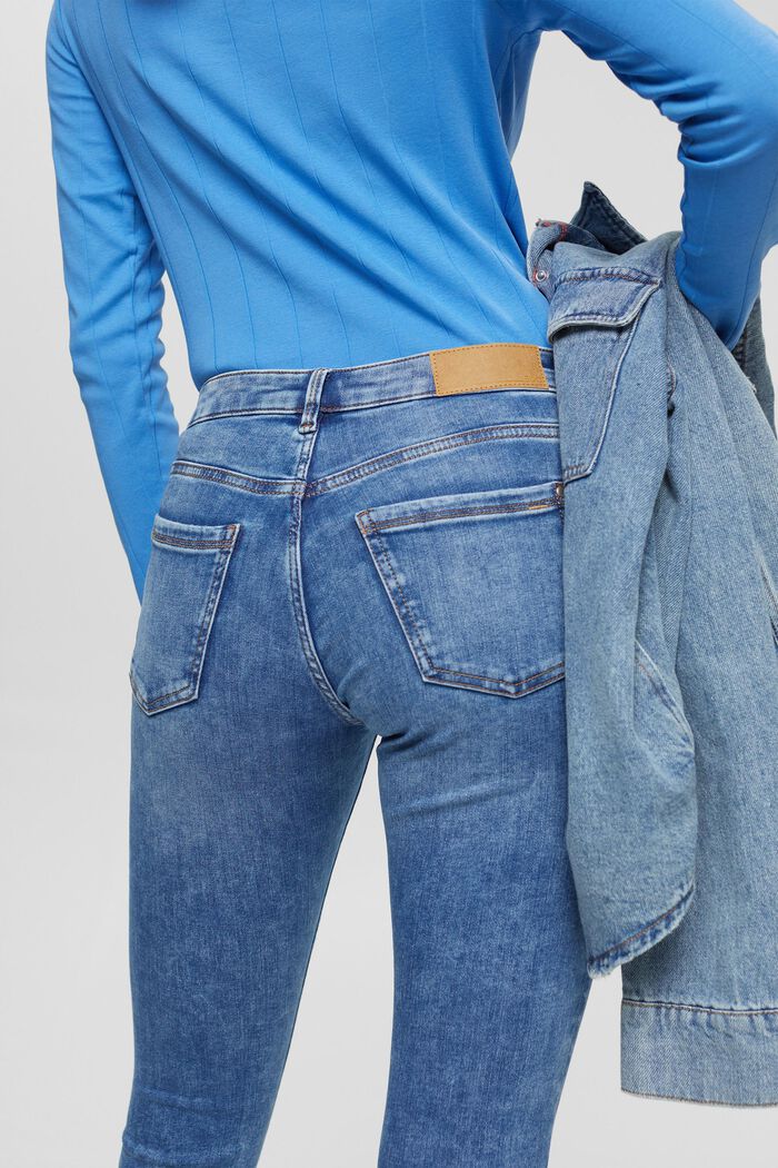 Jeans van katoen met stretch, BLUE MEDIUM WASHED, detail image number 2