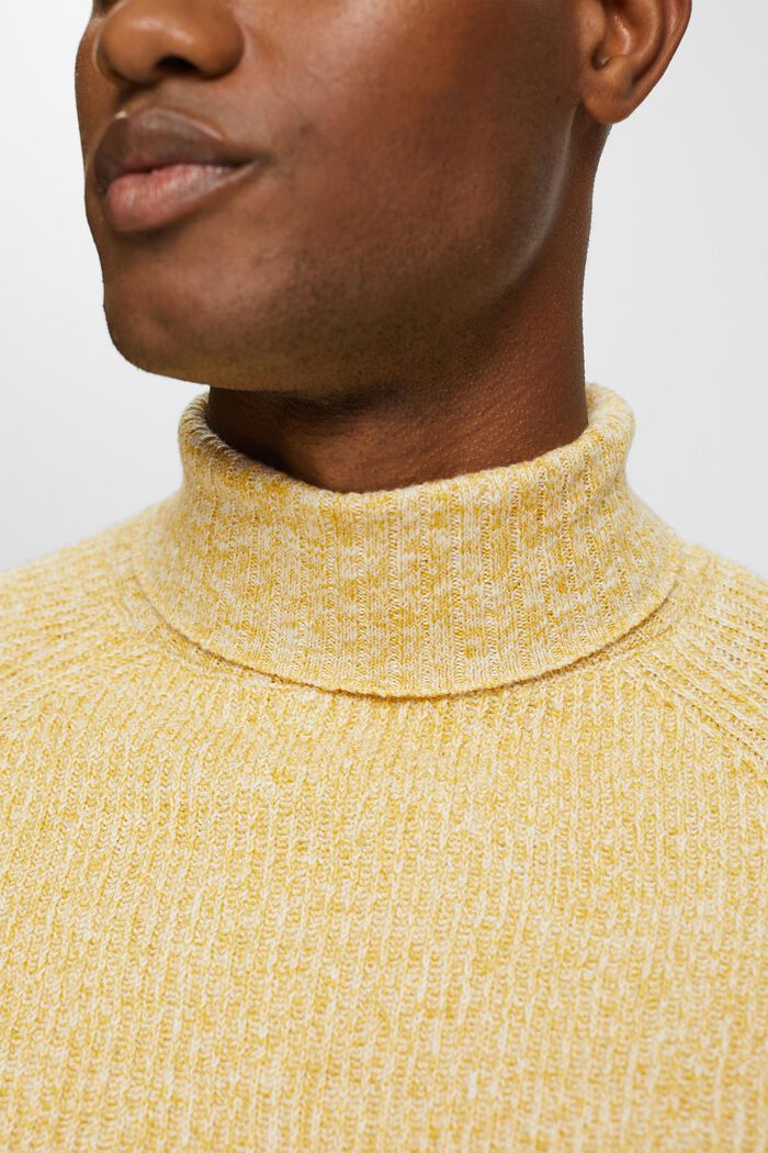 Pull-over bicolore à col roulé, DUSTY YELLOW, detail image number 2