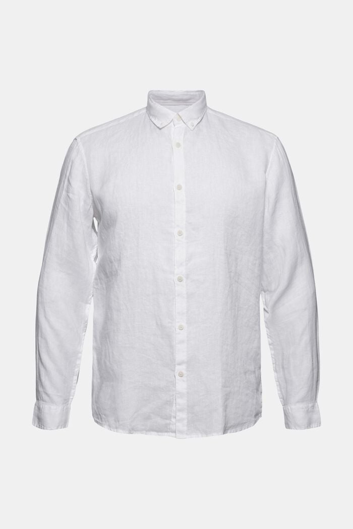 Chemise à col boutonné, 100 % lin