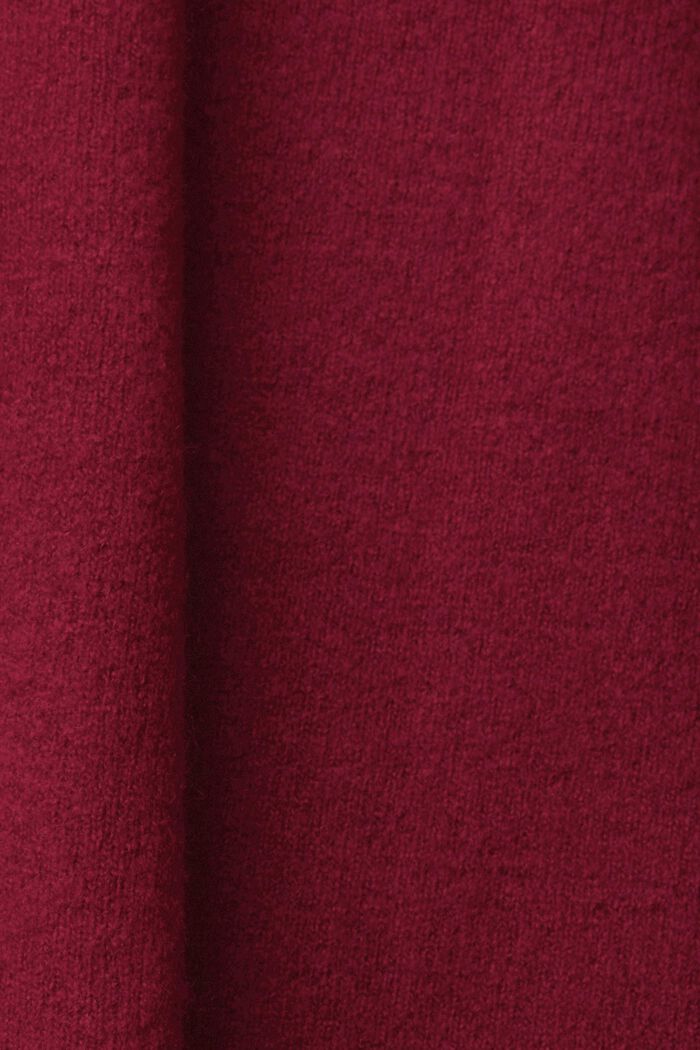 Pull à encolure en V en laine mélangée, CHERRY RED, detail image number 1