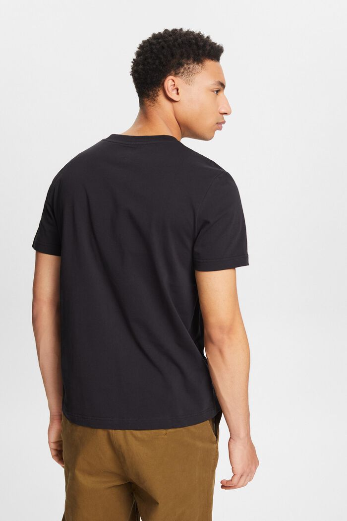 T-shirt unisexe en jersey de coton bio imprimé, BLACK, detail image number 2