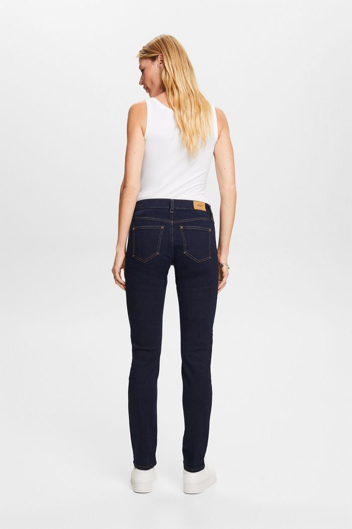 En matière recyclée : le jean stretch de coupe Slim Fit à taille mi-haute, BLUE RINSE, detail image number 3