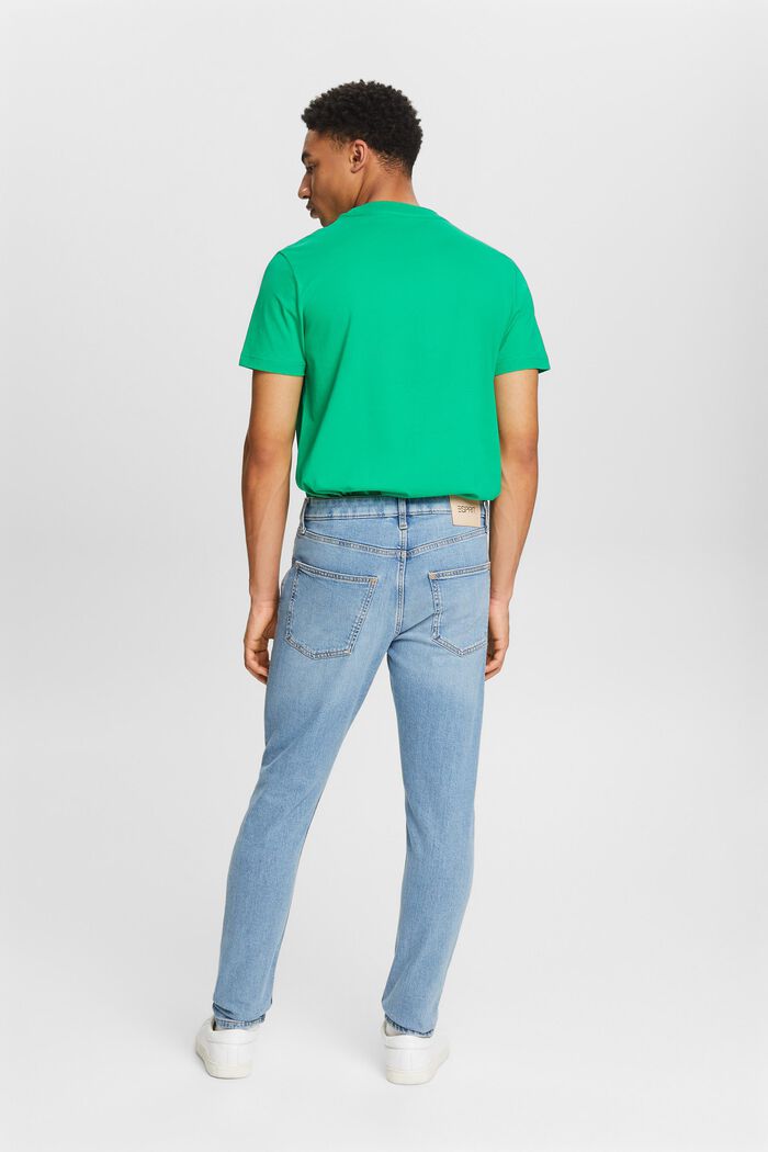 Tapered jeans met slim fit en middelhoge band, BLUE LIGHT WASHED, detail image number 2